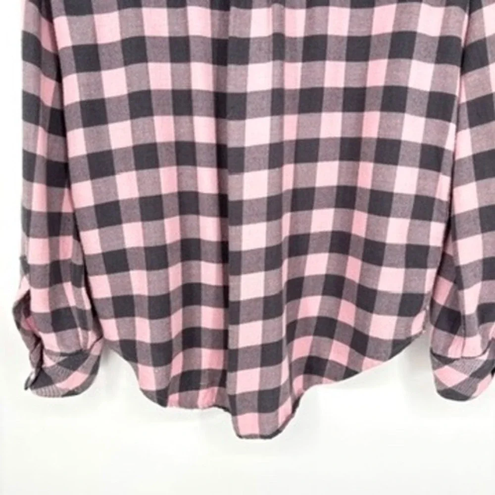Rails‎ Milo Button Down Shirt Pink Charcoal Bubblegum Buffalo Check Plaid Size S